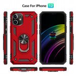 Wholesale Tech Armor Ring Stand Grip Case with Metal Plate for iPhone 12 Mini 5.4 inch (Red)